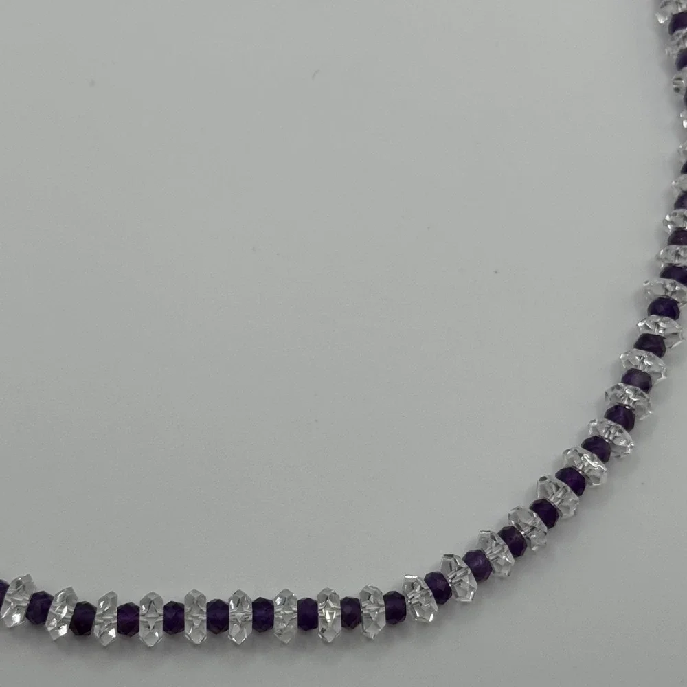 Deb Guyot Herkimer Quartz Bead Beaded Necklace Sterling Silver